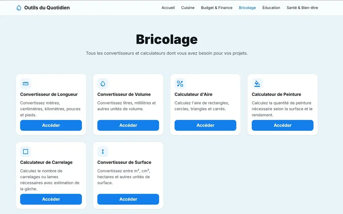 Outils bricolage - Outils du Quotidien