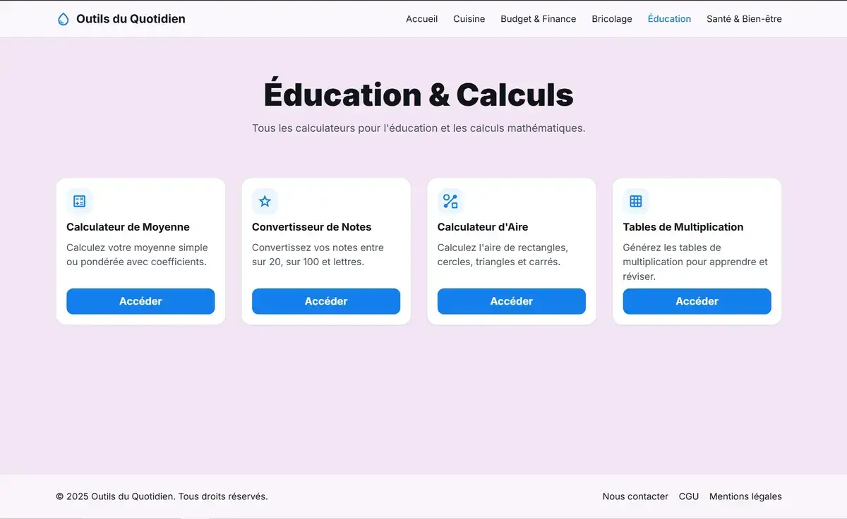 Outils éducatifs - Outils du Quotidien